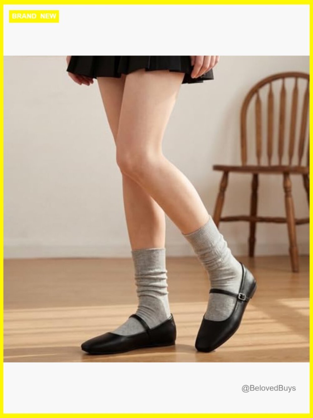 Womens Mary Jane Flats Square Toe Adjustable Buckle Ballet Flats - Picture 3 of 7